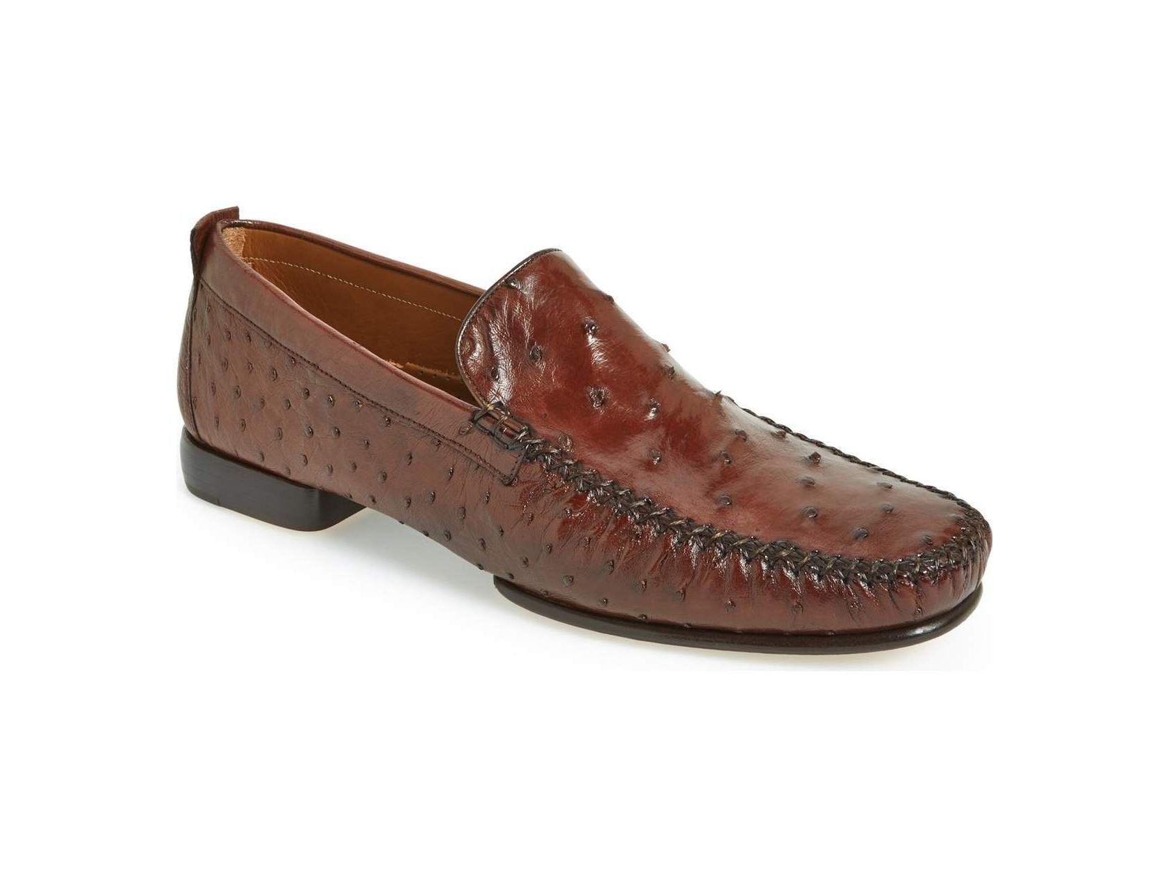 Mezlan Rollini Ostrich Loafer in Tabac Brown | Rainwater