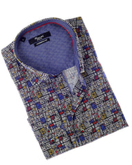 Mizumi Multi Color Box Abstract Print Sport Shirt - Rainwater's Men's Clothing and Tuxedo Rental