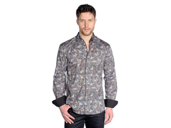 Mizumi Multi Color Paisley Print Sport Shirt - Rainwater's Men's Clothing and Tuxedo Rental
