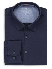 Stone Rose Navy Texture Knit Long Sleeve Shirt - Rainwater's Men's Clothing and Tuxedo Rental