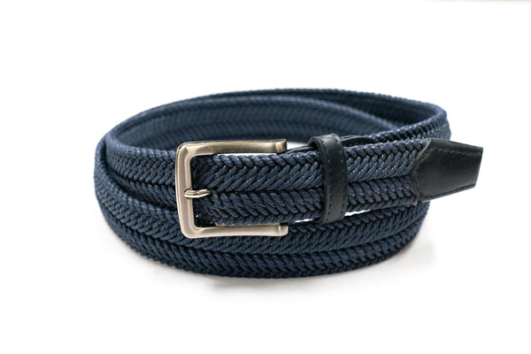 Navy Waxed Cotton Braided Belt - Rainwater's Men's Clothing and Tuxedo Rental