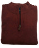 1/4 Zip Mock Sweater Vest in Burgundy Heather Cotton Blend - Rainwater's Men's Clothing and Tuxedo Rental