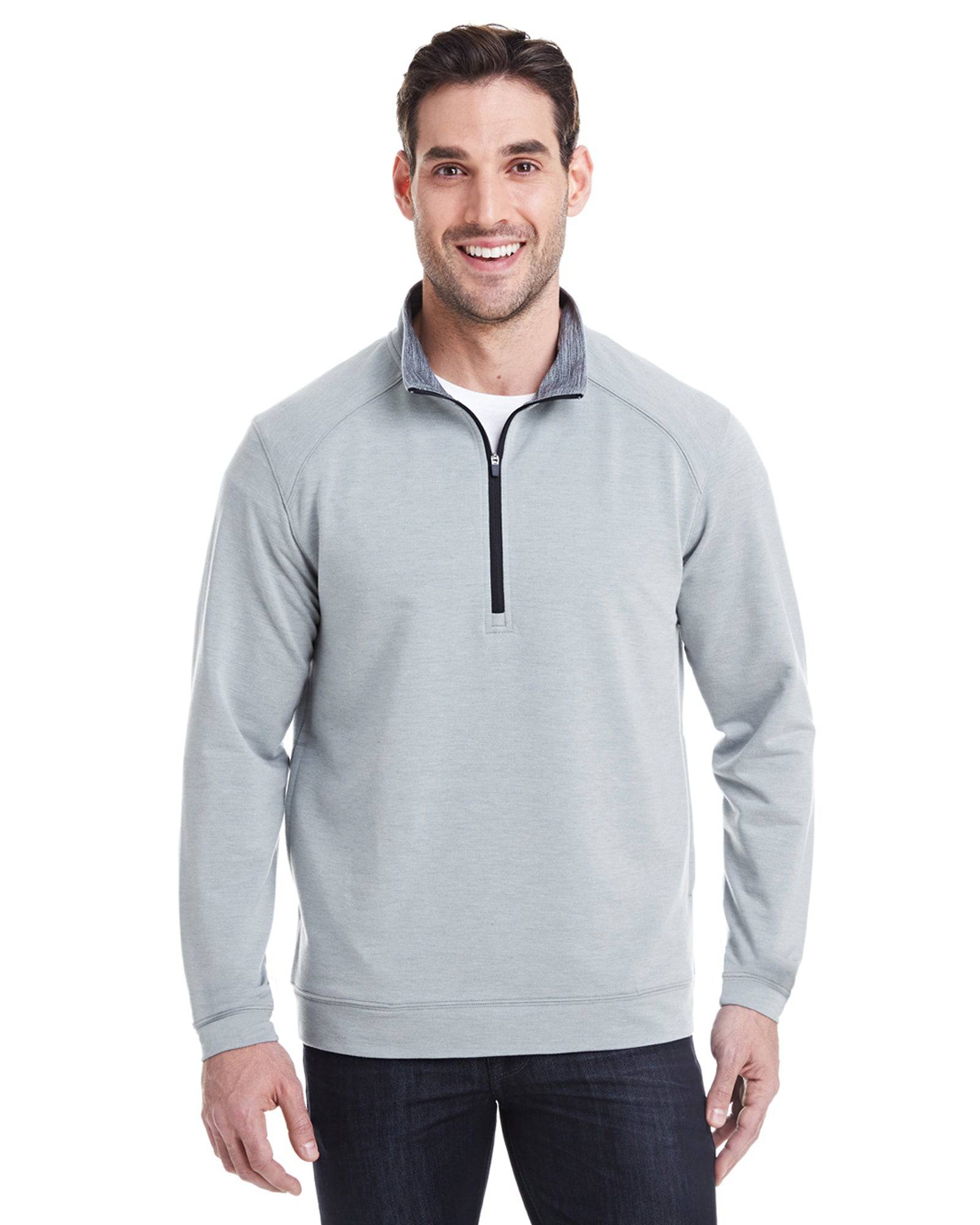1/4 Zip Pullover in Silver Grey Tech Stretch - Rainwater's Men's Clothing and Tuxedo Rental