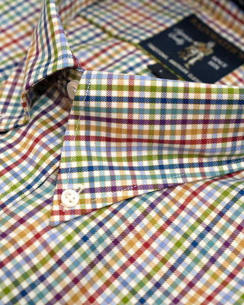 Rainwater's 100% Cotton Non-Iron Multi-Color Check Button Down Sport Shirt - Rainwater's Men's Clothing and Tuxedo Rental
