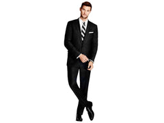 Rainwater's Black Modern Fit Super 140's Wool Suit - Rainwater's Men's Clothing and Tuxedo Rental