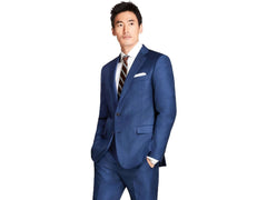 Rainwater's Wool French Blue Sharkskin Modern Fit Suit - Rainwater's Men's Clothing and Tuxedo Rental