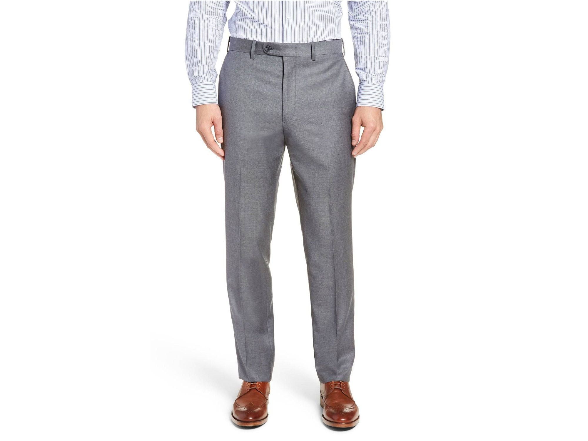 Light Grey Superlux Flat Front Dress Slack - Rainwater's Men's Clothing and Tuxedo Rental
