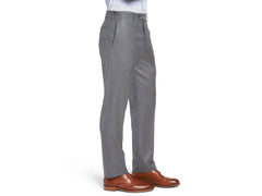 Rainwater's Fine Tropical Weight Man Made Fabric in Light Grey Classic Fit Slacks - Rainwater's Men's Clothing and Tuxedo Rental