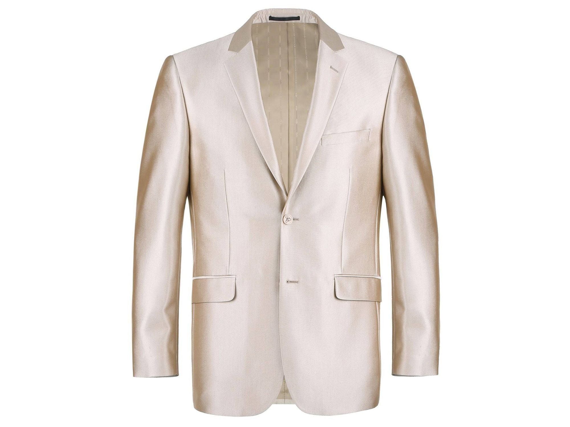 Luster 3 Piece Slim Fit Suit in Champagne Rainwater s