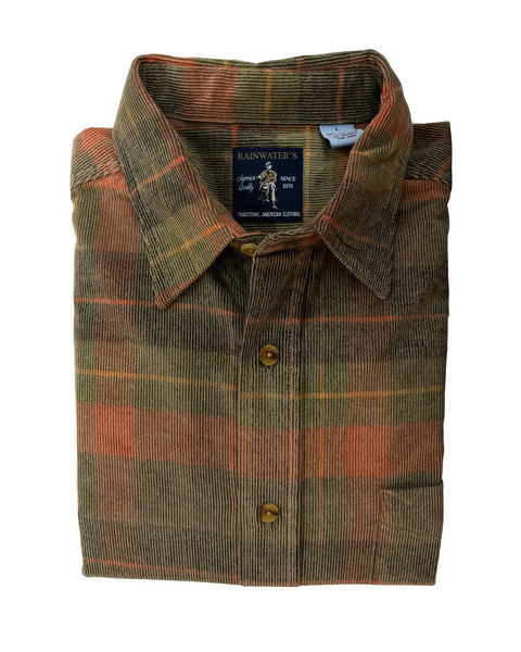 Washed Corduroy Sport Shirt Autumn Multi Colors Plaid Shirt - Rainwater's Men's Clothing and Tuxedo Rental