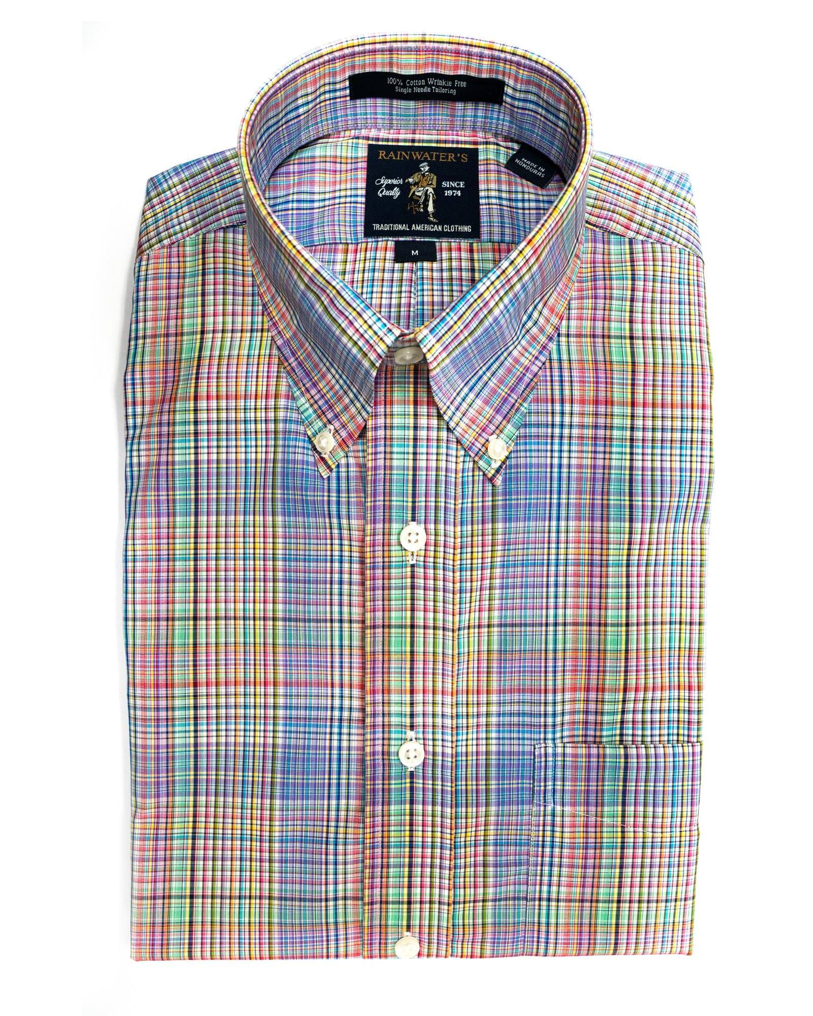 Rainwater's Purple with Green & Blue Plaid Button Up Shirt - Rainwater's Men's Clothing and Tuxedo Rental
