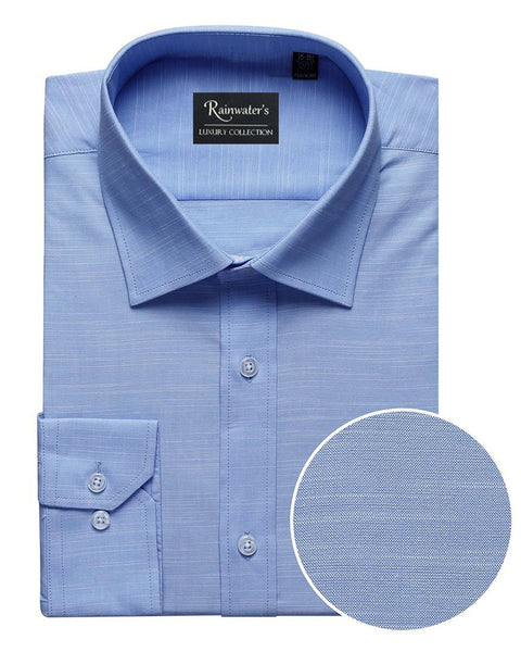 Slub-Weave Spread Collar in Indigo Blue by Rainwater's - Rainwater's Men's Clothing and Tuxedo Rental