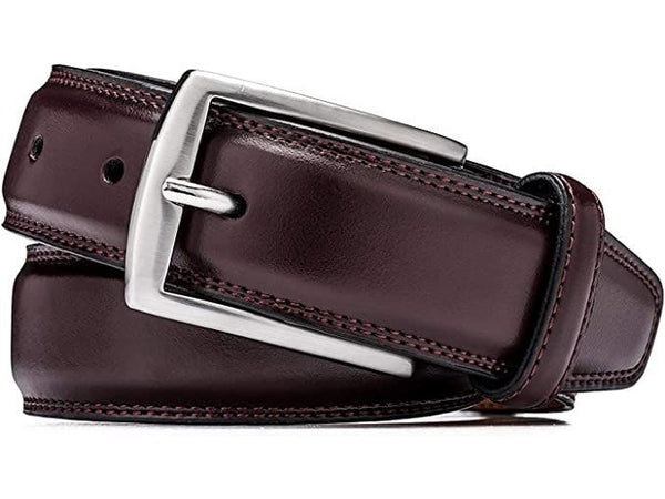 Rainwater's 1 1/4 Inch Leather Dress Belt in Burgundy - Rainwater's Men's Clothing and Tuxedo Rental