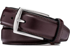 Rainwater's 1 1/4 Inch Leather Dress Belt in Burgundy - Rainwater's Men's Clothing and Tuxedo Rental