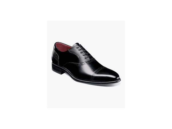 Stacy Adams Heath Cap Toe Lace up Oxford In Black - Rainwater's Men's Clothing and Tuxedo Rental