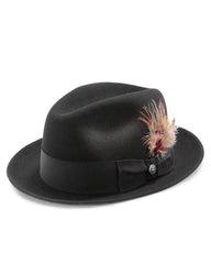 Stetson Frederick Wool Felt Fedora Hat in Black | Rainwater's