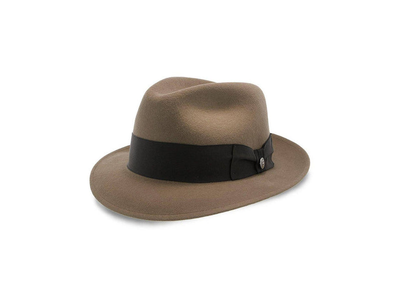 Classic Wide-Brim Felt Fedora Hat in Camel 100%wool exclusive The Brando | Dusty Camel Classic Fedora – Agnoulita Hats main image 3