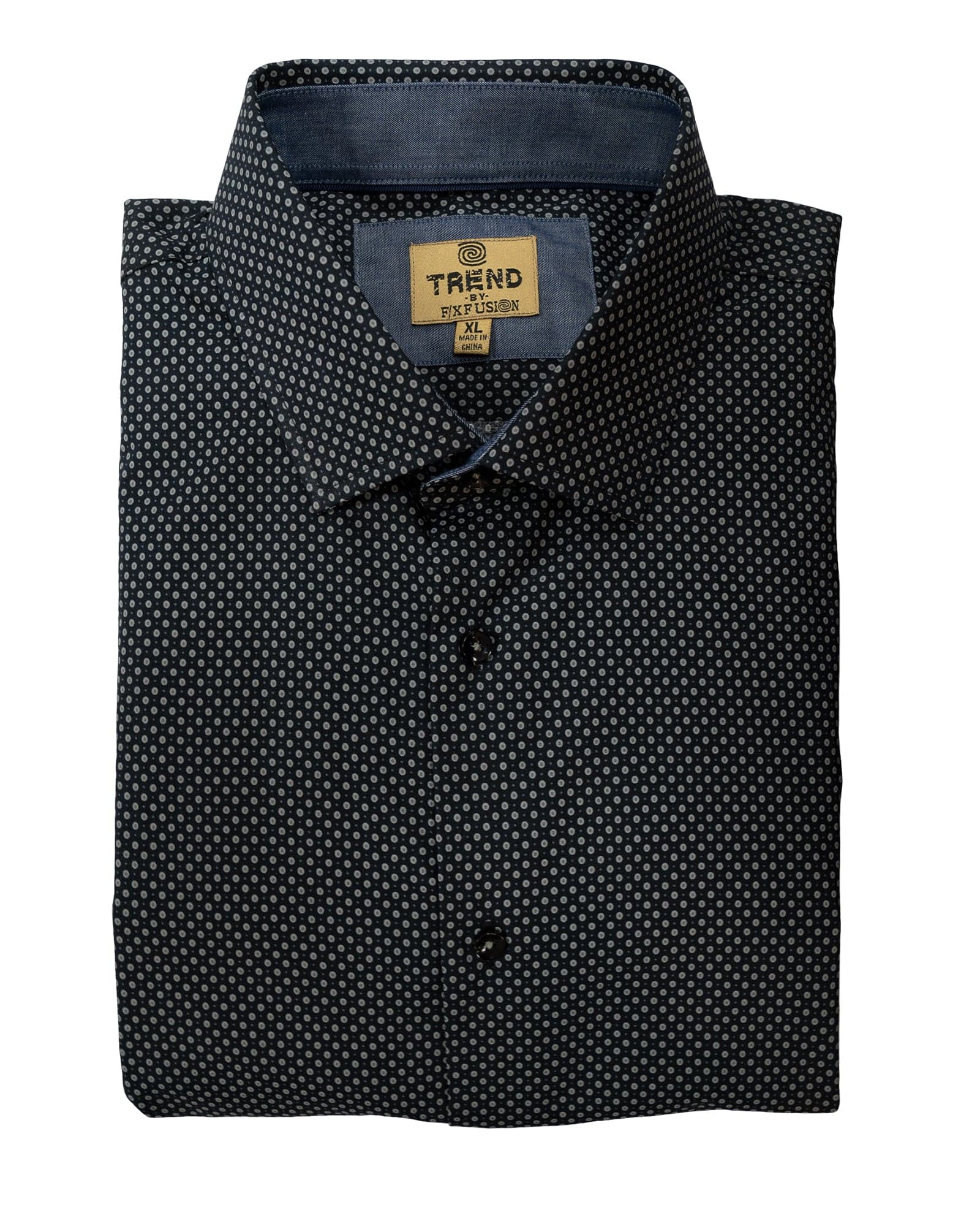 Trend by F/X Fusion Black and Grey Circle Print Sport Shirt - Rainwater's Men's Clothing and Tuxedo Rental