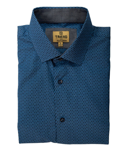 Trend by F/X Fusion Navy Blue Geo Print - Rainwater's Men's Clothing and Tuxedo Rental