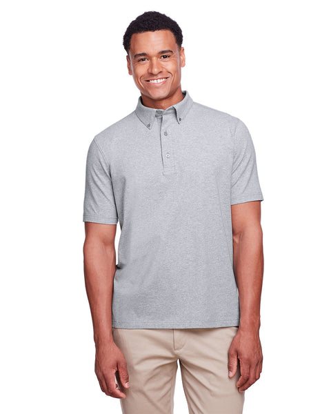 Rainwater's Stretch Button Down Collar Polo In Grey Heather - Rainwater's Men's Clothing and Tuxedo Rental