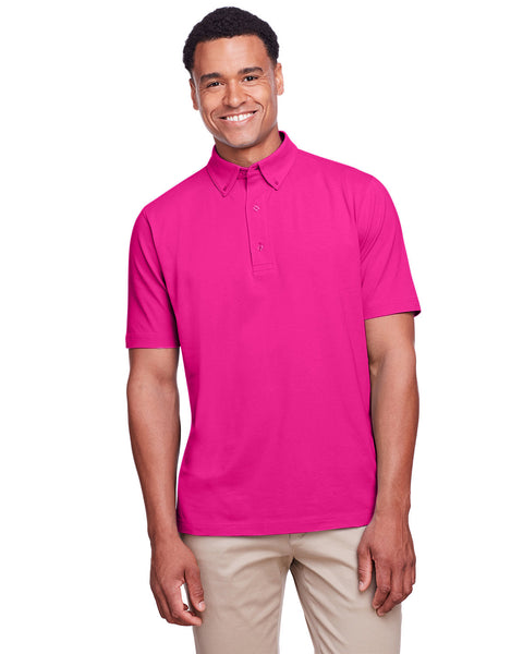 Rainwater's Stretch Button Down Collar Polo In Hot Pink - Rainwater's Men's Clothing and Tuxedo Rental