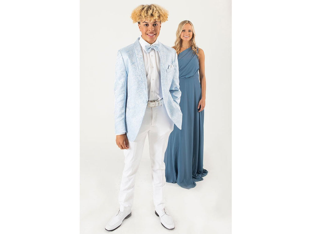 Light Blue Aria Paisley Shawl Lapel Dinner Jacket Tuxedo Rental Light Blue Aria Paisley Shawl Lapel with Slim Black Pants Light Blue Aria Paisley Shawl Lapel Dinner Jacket Tuxedo Rental Light Blue Aria Paisley Shawl Lapel with Slim Black Pants